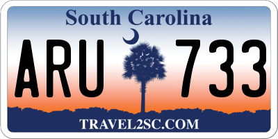 SC license plate ARU733