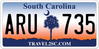 SC license plate ARU735