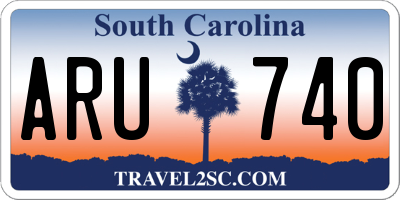 SC license plate ARU740