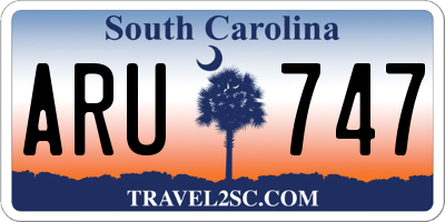 SC license plate ARU747