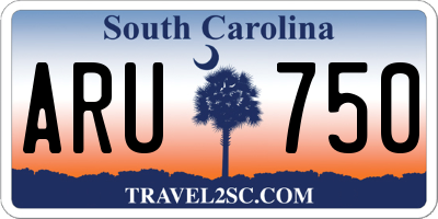 SC license plate ARU750