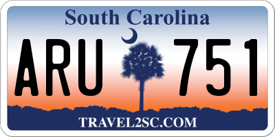 SC license plate ARU751