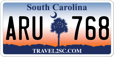 SC license plate ARU768