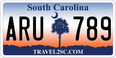 SC license plate ARU789