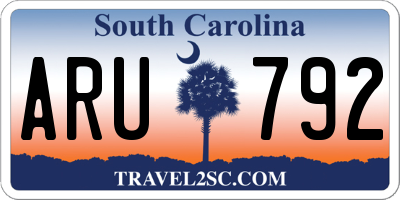 SC license plate ARU792