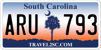 SC license plate ARU793