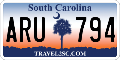 SC license plate ARU794