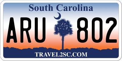 SC license plate ARU802