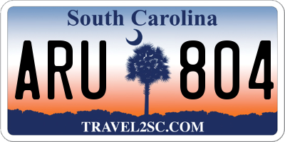 SC license plate ARU804