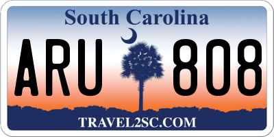 SC license plate ARU808