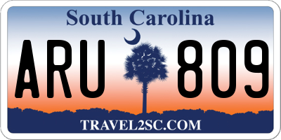 SC license plate ARU809