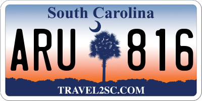 SC license plate ARU816