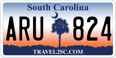 SC license plate ARU824