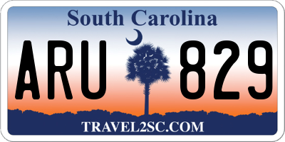 SC license plate ARU829