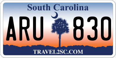 SC license plate ARU830
