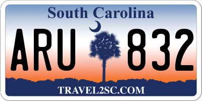 SC license plate ARU832