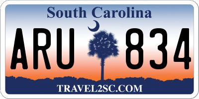 SC license plate ARU834