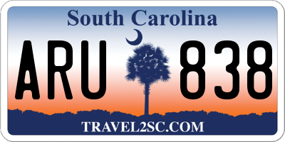 SC license plate ARU838