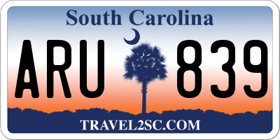 SC license plate ARU839