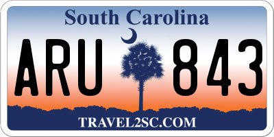 SC license plate ARU843