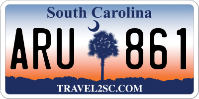 SC license plate ARU861