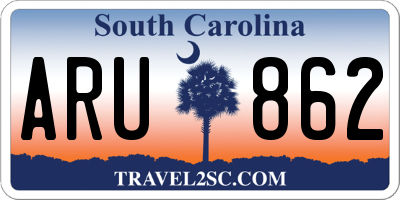 SC license plate ARU862