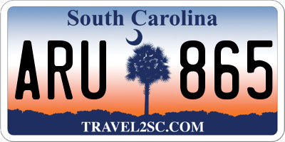 SC license plate ARU865