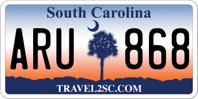 SC license plate ARU868