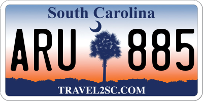 SC license plate ARU885
