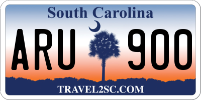 SC license plate ARU900