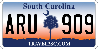 SC license plate ARU909