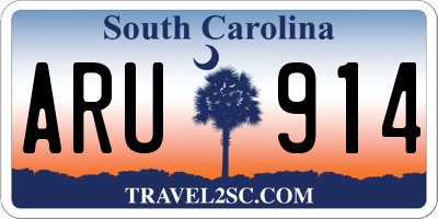 SC license plate ARU914
