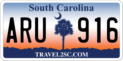 SC license plate ARU916