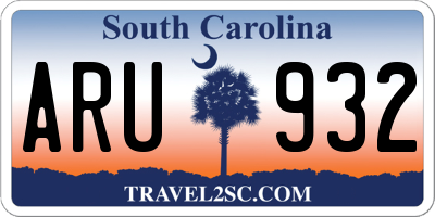 SC license plate ARU932