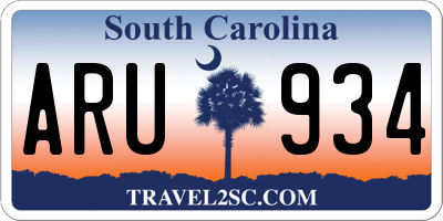 SC license plate ARU934