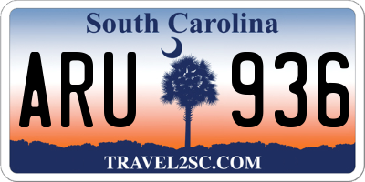 SC license plate ARU936
