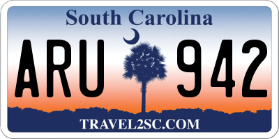 SC license plate ARU942