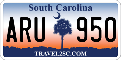 SC license plate ARU950