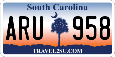 SC license plate ARU958