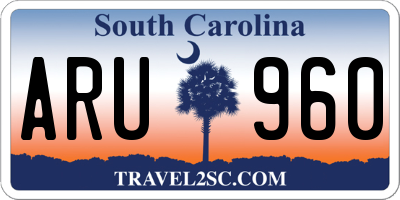 SC license plate ARU960