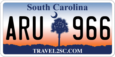SC license plate ARU966