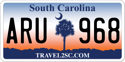 SC license plate ARU968