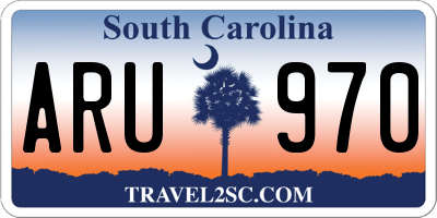 SC license plate ARU970