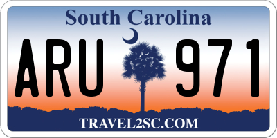 SC license plate ARU971