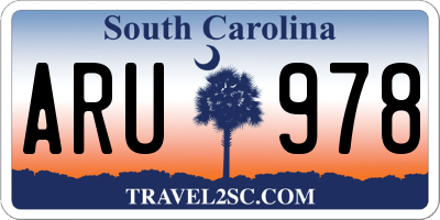 SC license plate ARU978