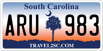 SC license plate ARU983