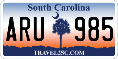 SC license plate ARU985