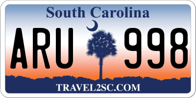 SC license plate ARU998