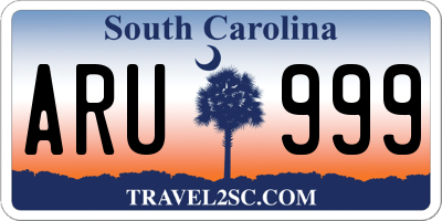 SC license plate ARU999
