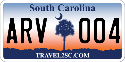 SC license plate ARV004